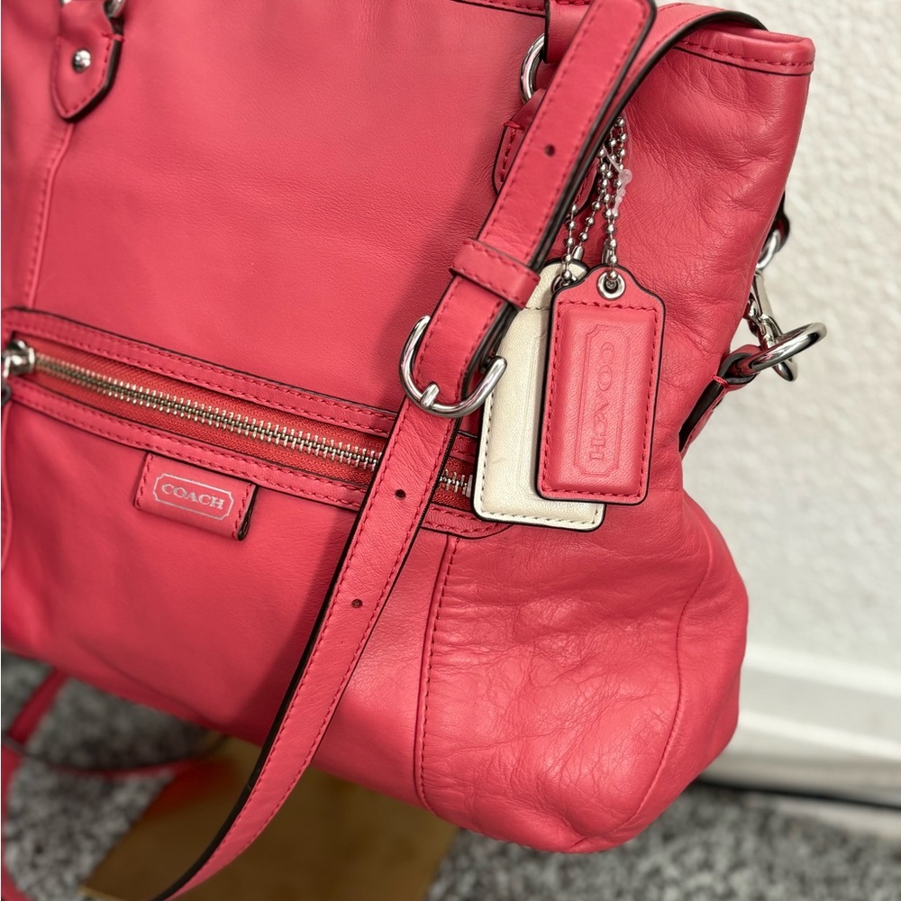 COACH DAISY CORAL LEATHER MIA - Picture 6 of 14